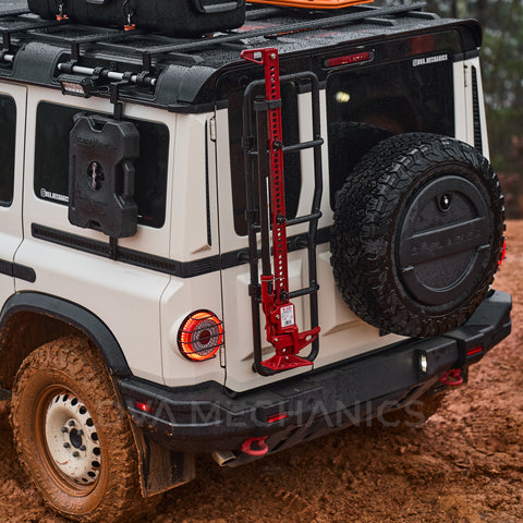 : Ladder-Mounted Hi‑Lift Jack Carrier mounting detail