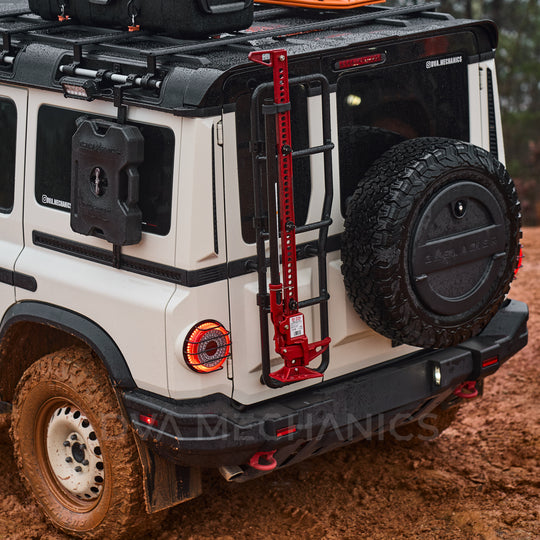 : Ladder-Mounted Hi‑Lift Jack Carrier mounting detail