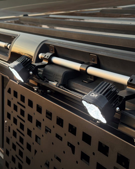 : LED Side Light – Roof Bar Mount & DTP Plug-In rear angle view