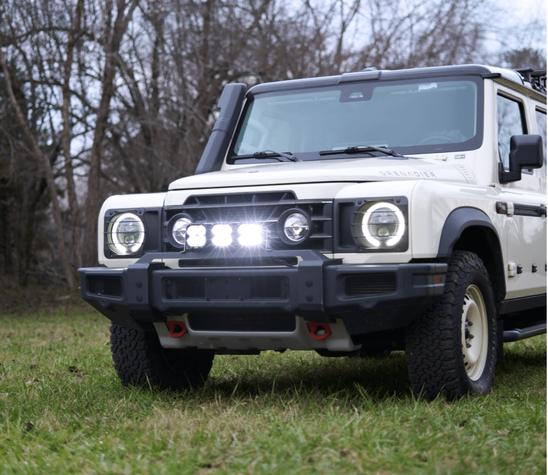 INEOS Grenadier Front Bumper Light Bar – Clean, Factory - Integrated Lighting Upgrade - DVA Mechanics