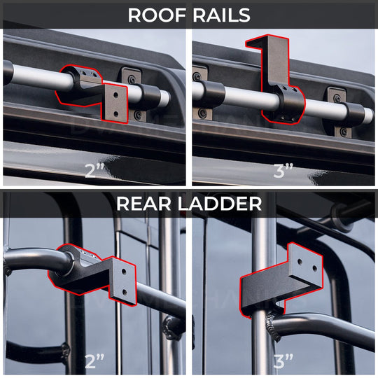 INEOS Grenadier: Versatile Mounting Clamps – 2‑Pack (2" or 3" Versions Available) - DVA Mechanics