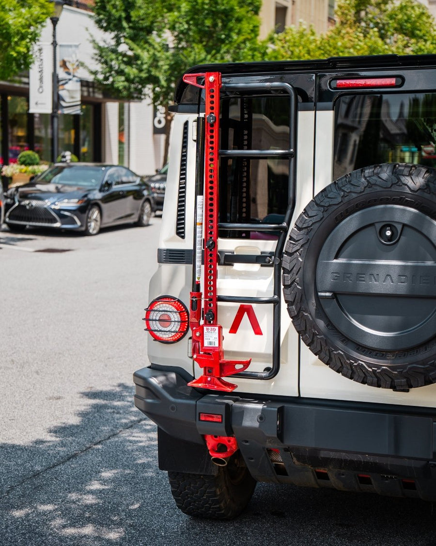 Ladder - Mounted Hi‑Lift Jack Carrier for INEOS Grenadier - DVA Mechanics