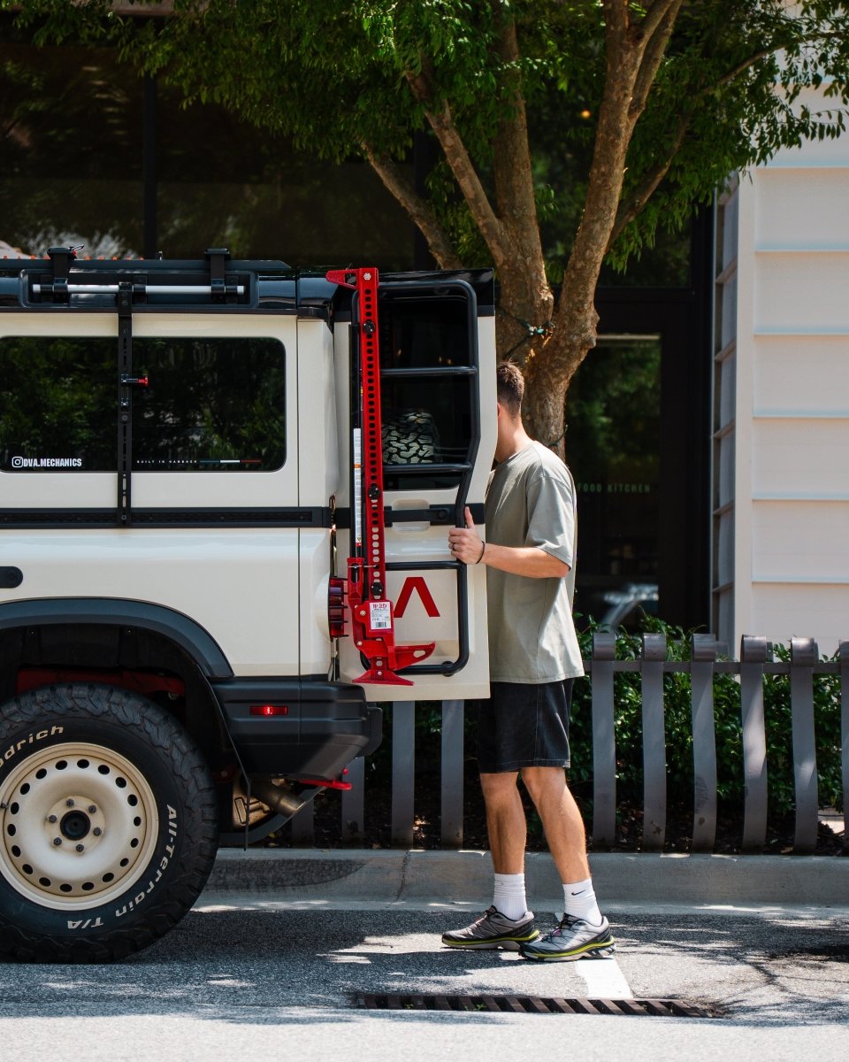 Ladder - Mounted Hi‑Lift Jack Carrier for INEOS Grenadier - DVA Mechanics
