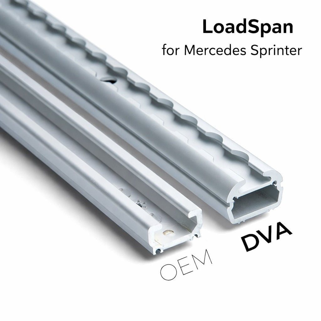 Mercedes Sprinter: LoadSpan™ Load - Spreading Roof Rails with L - Track - DVA Mechanics