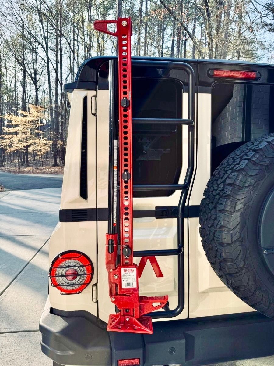 Rear Ladder - Mounted Hi - Lift Jack Carrier for INEOS Grenadier - DVA Mechanics