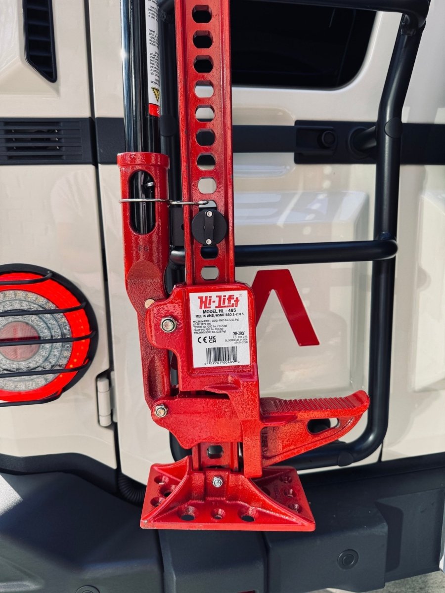Rear Ladder - Mounted Hi - Lift Jack Carrier for Ineos Grenadier - DVA Mechanics