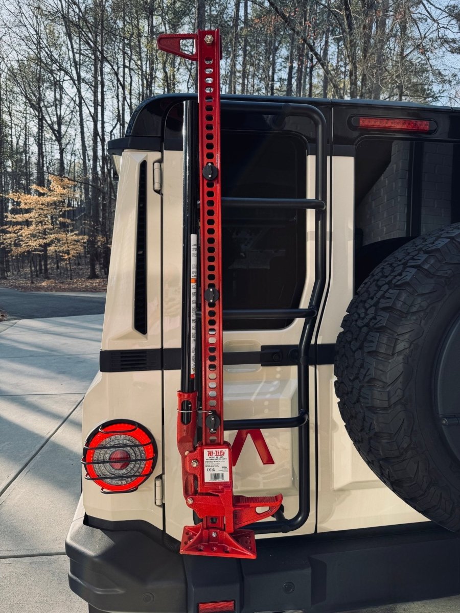 Rear Ladder - Mounted Hi - Lift Jack Carrier for Ineos Grenadier - DVA Mechanics