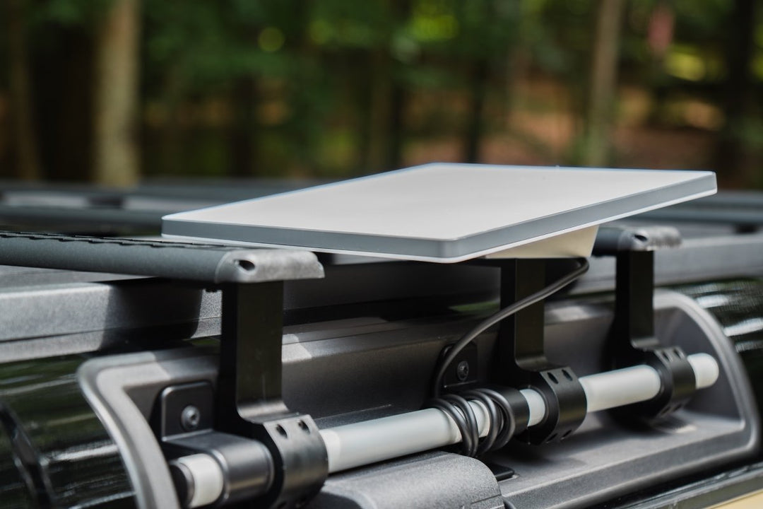 Starlink Mini Roof Rail Mount v2 with Anti - Theft Kickstand for INEOS Grenadier - DVA Mechanics