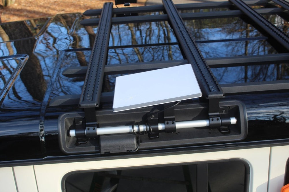 Starlink Mini Roof Rail Mount v2 with Anti - Theft Kickstand for Ineos Grenadier - DVA Mechanics